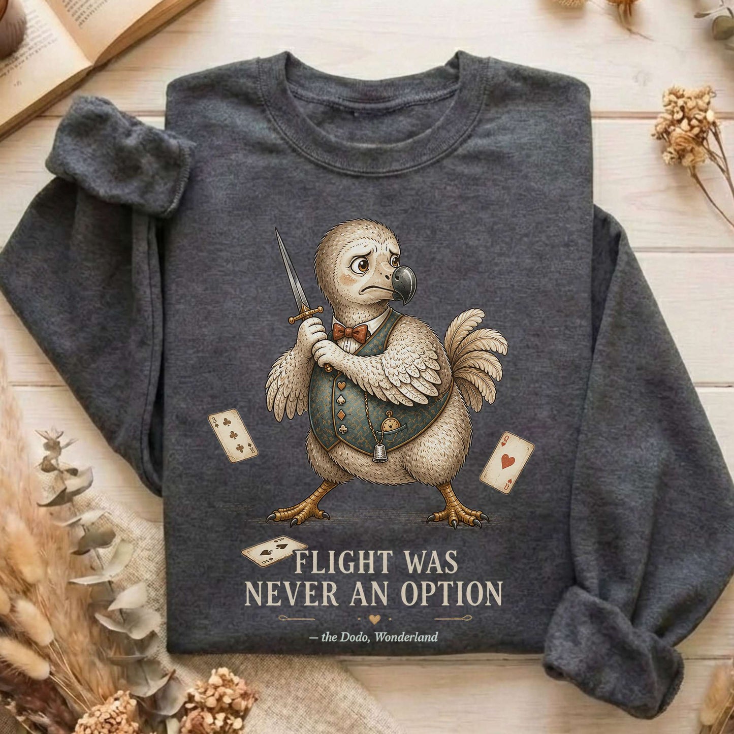 Flight Was Never an Option Wonderland Literary Sweatshirt