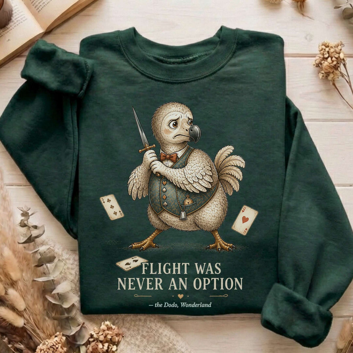 Flight Was Never an Option Wonderland Literary Sweatshirt