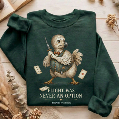 Flight Was Never an Option Wonderland Literary Sweatshirt