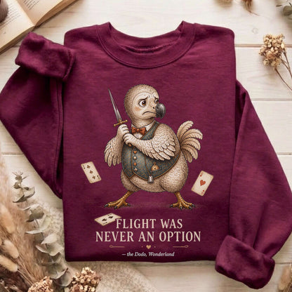 Flight Was Never an Option Wonderland Literary Sweatshirt