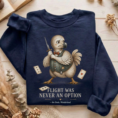 Flight Was Never an Option Wonderland Literary Sweatshirt