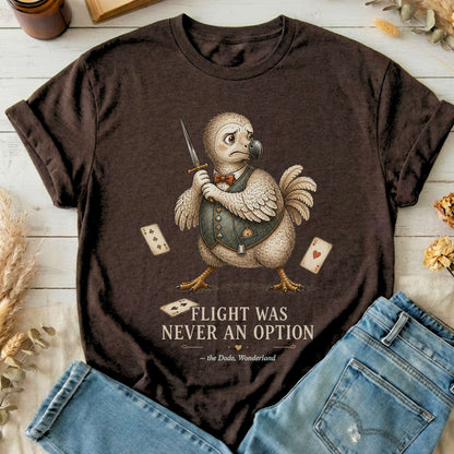 Flight Was Never an Option Wonderland Literary T-Shirt