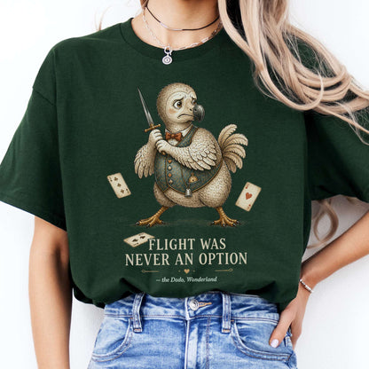 Flight Was Never an Option Wonderland Literary T-Shirt