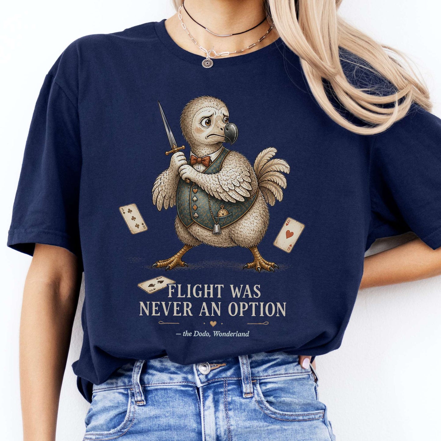 Flight Was Never an Option Wonderland Literary T-Shirt