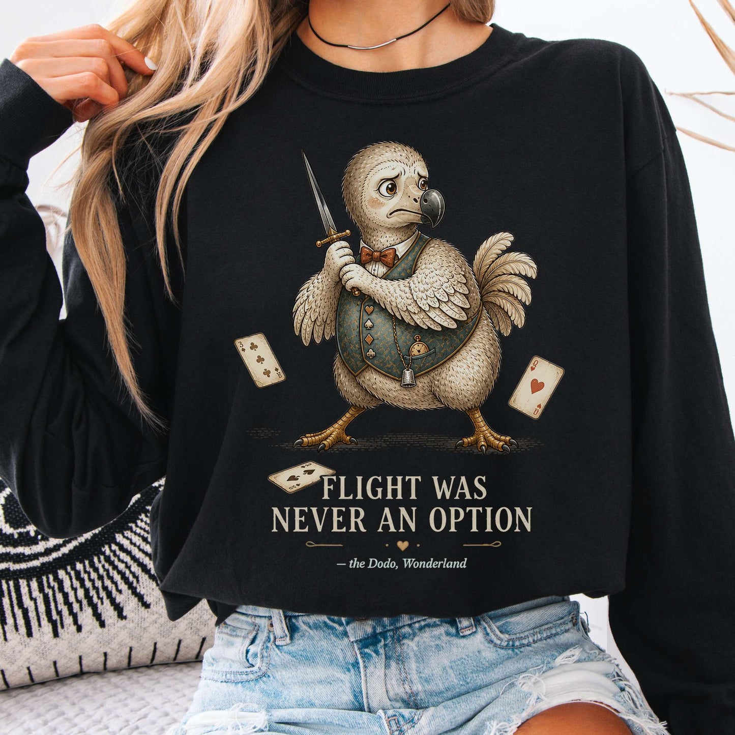 Flight Was Never an Option Wonderland Literary Long Sleeve