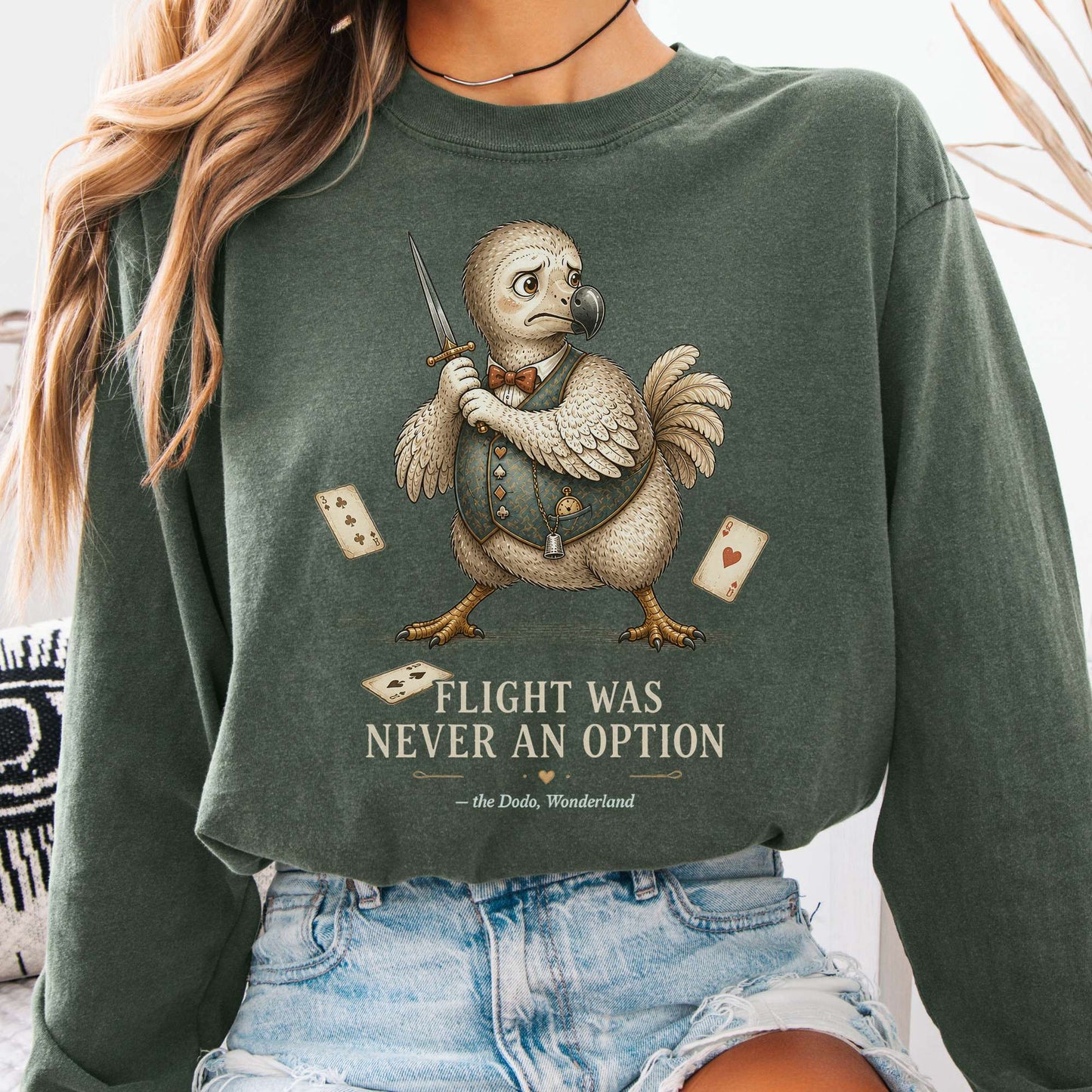 Flight Was Never an Option Wonderland Literary Long Sleeve