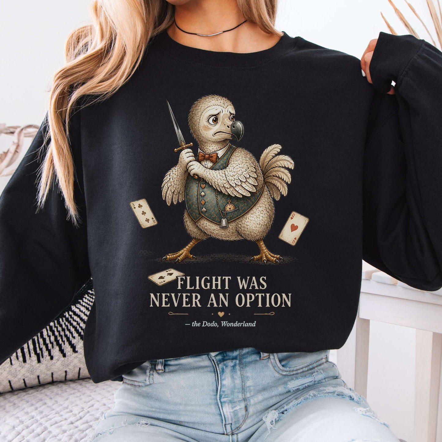 Flight Was Never an Option Wonderland Literary Sweatshirt