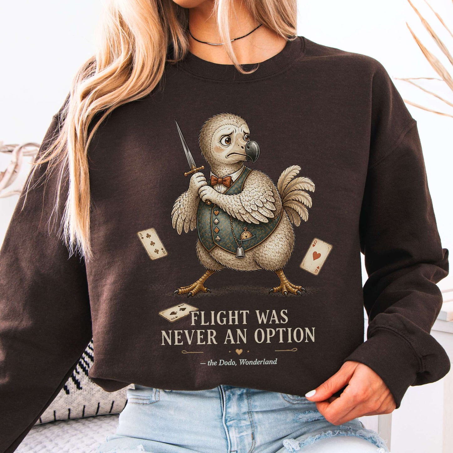 Flight Was Never an Option Wonderland Literary Sweatshirt