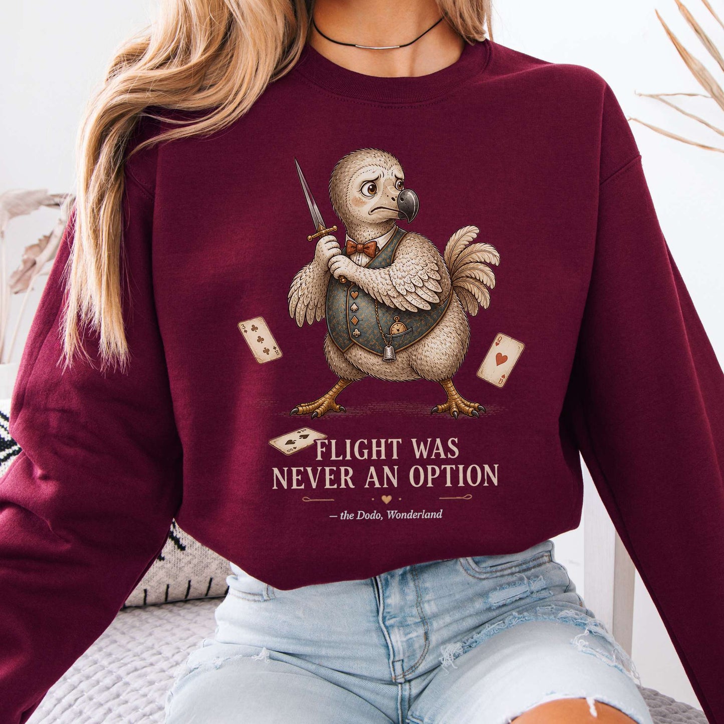 Flight Was Never an Option Wonderland Literary Sweatshirt