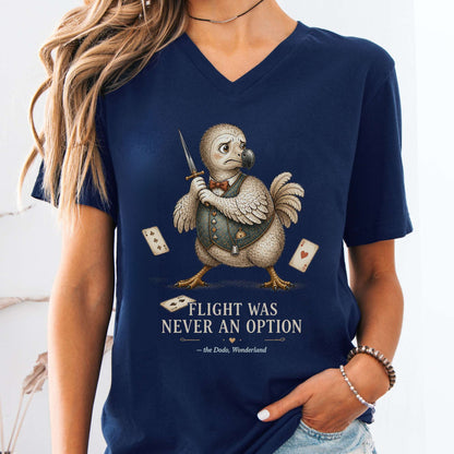 Flight Was Never an Option Wonderland Literary V-Neck