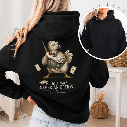 Flight Was Never an Option Wonderland Literary Hooded Sweatshirt