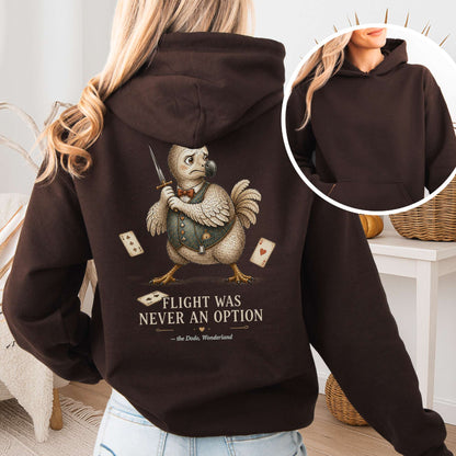 Flight Was Never an Option Wonderland Literary Hooded Sweatshirt