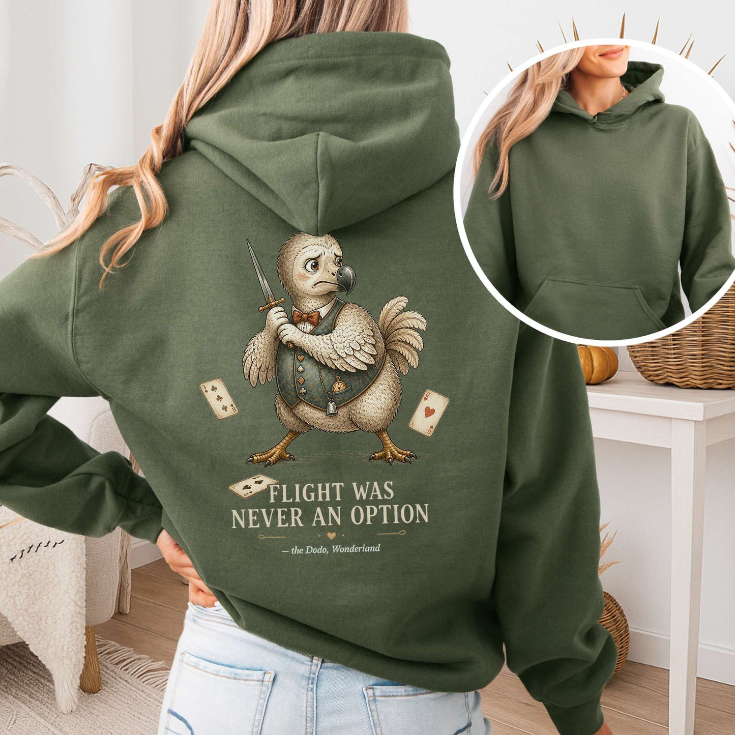Flight Was Never an Option Wonderland Literary Hooded Sweatshirt