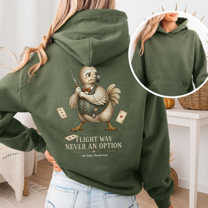 Flight Was Never an Option Wonderland Literary Hooded Sweatshirt