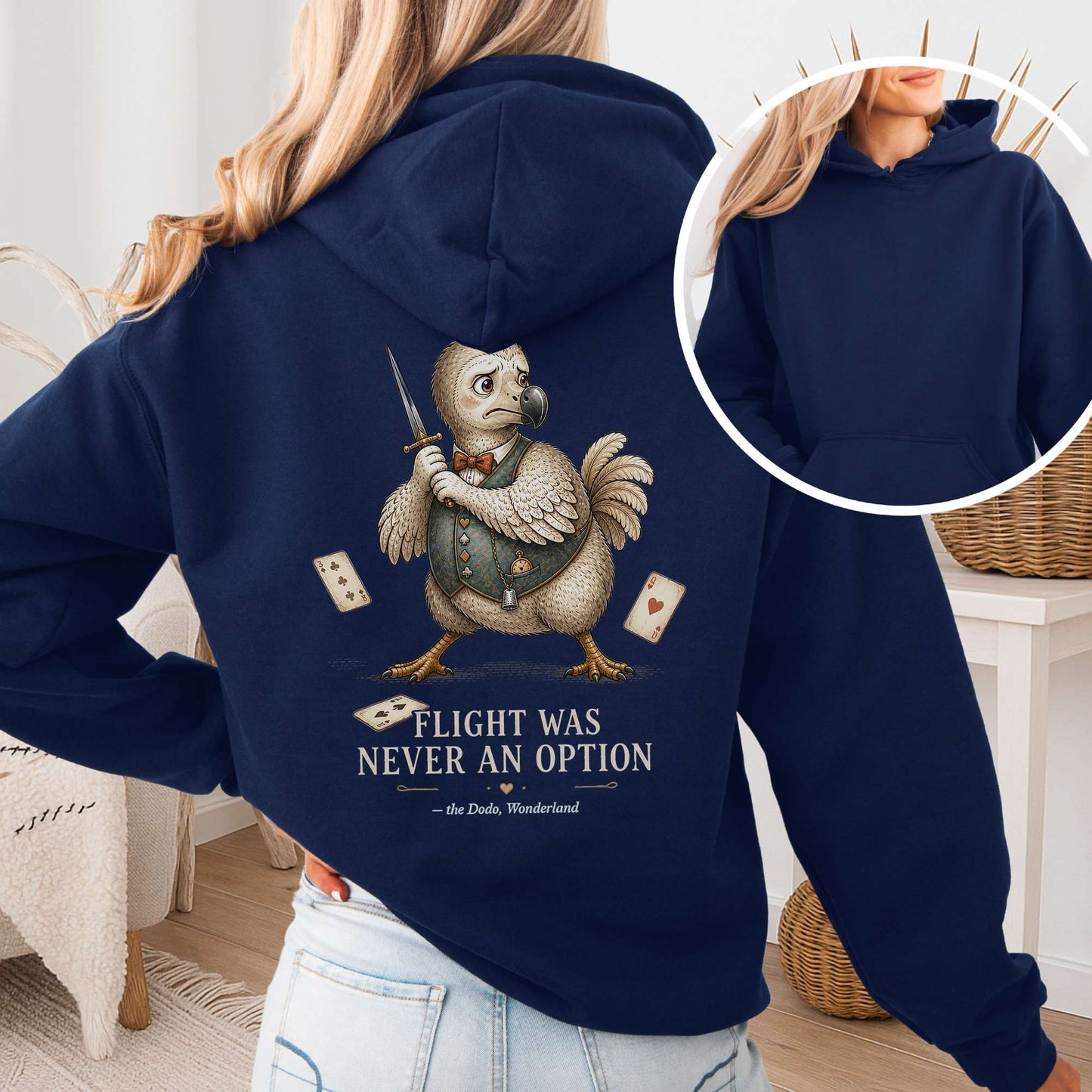 Flight Was Never an Option Wonderland Literary Hooded Sweatshirt