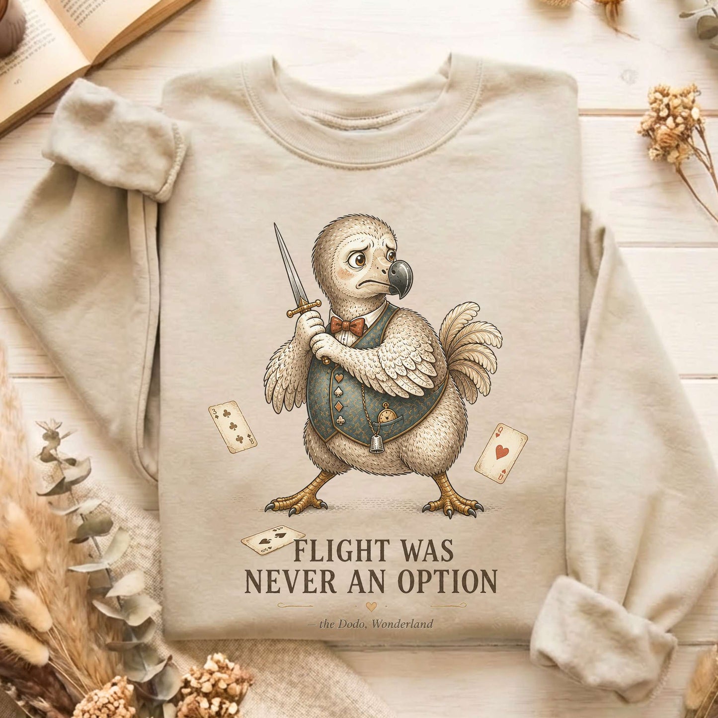 Flight Was Never an Option Wonderland Literary Sweatshirt