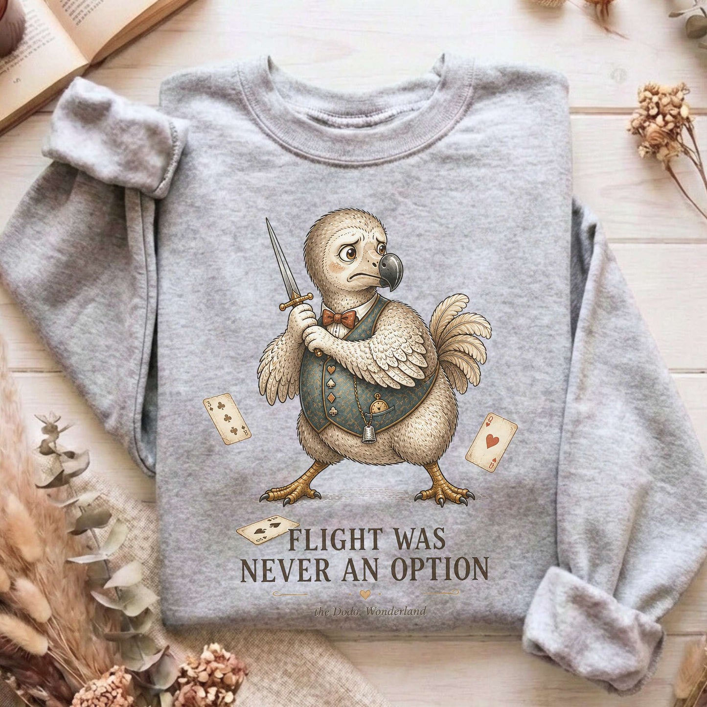 Flight Was Never an Option Wonderland Literary Sweatshirt