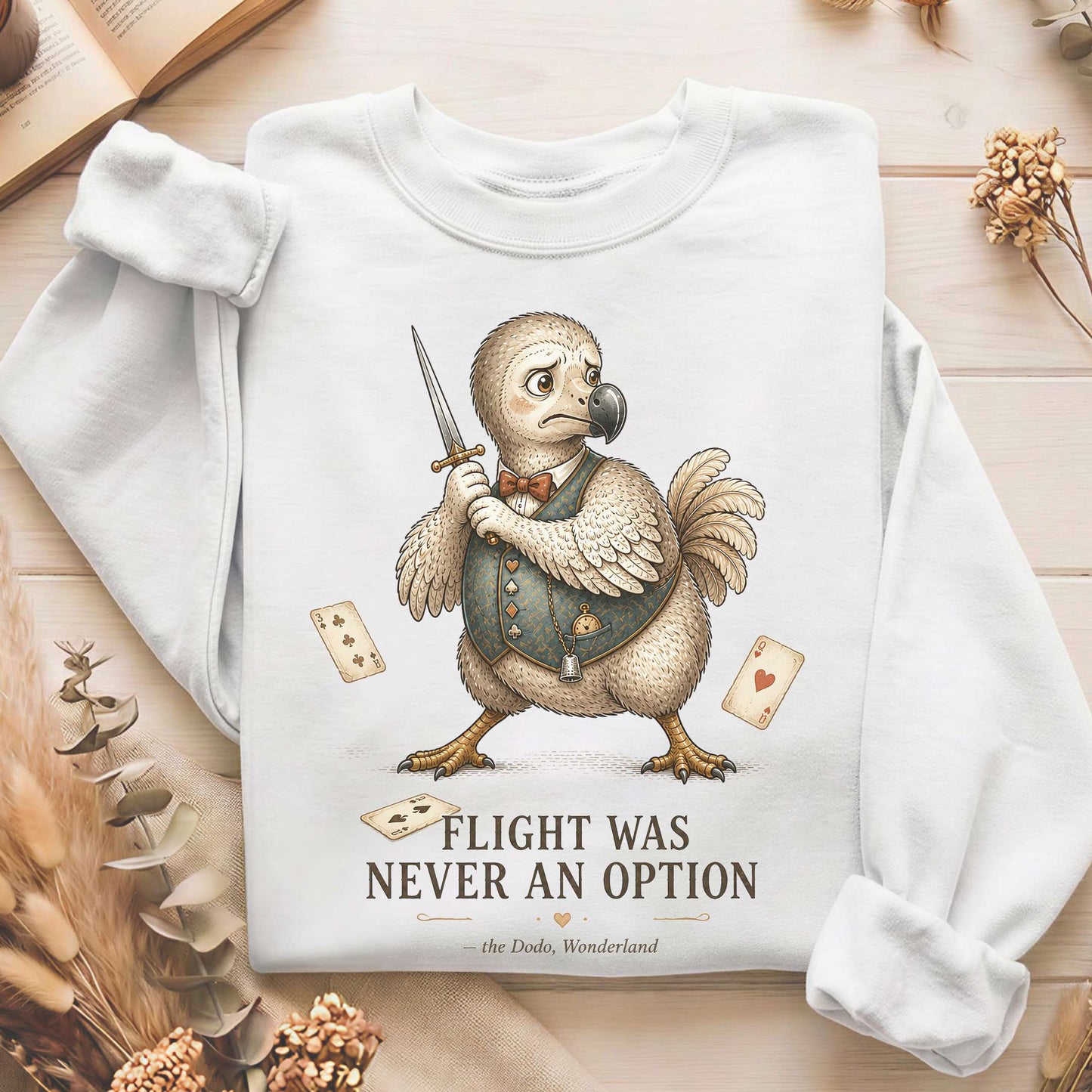 Flight Was Never an Option Wonderland Literary Sweatshirt