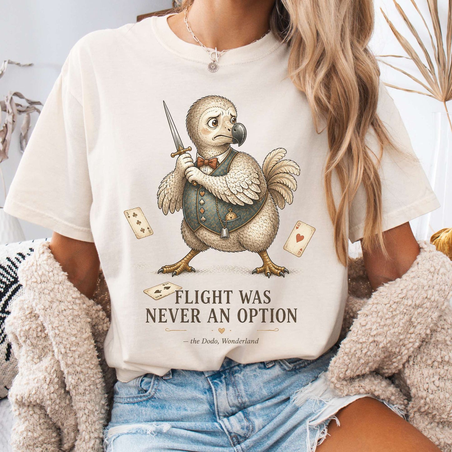 Flight Was Never an Option Wonderland Literary T-Shirt