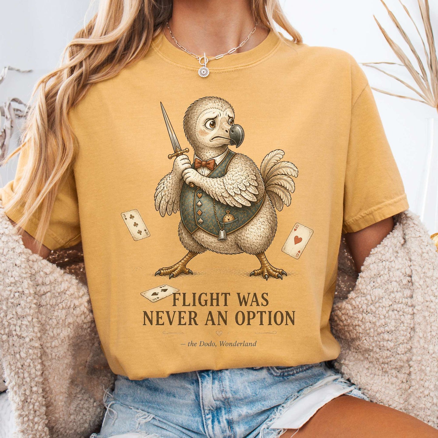 Flight Was Never an Option Wonderland Literary T-Shirt