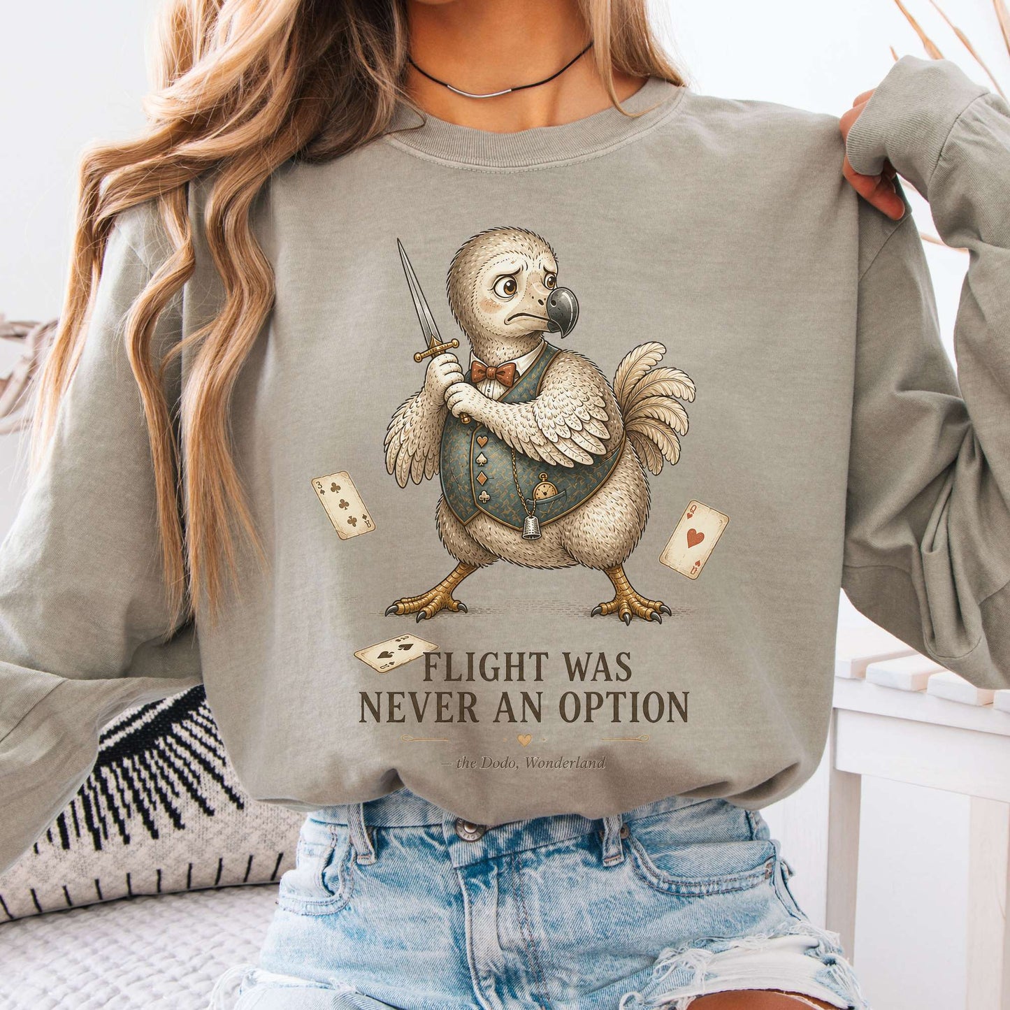 Flight Was Never an Option Wonderland Literary Long Sleeve