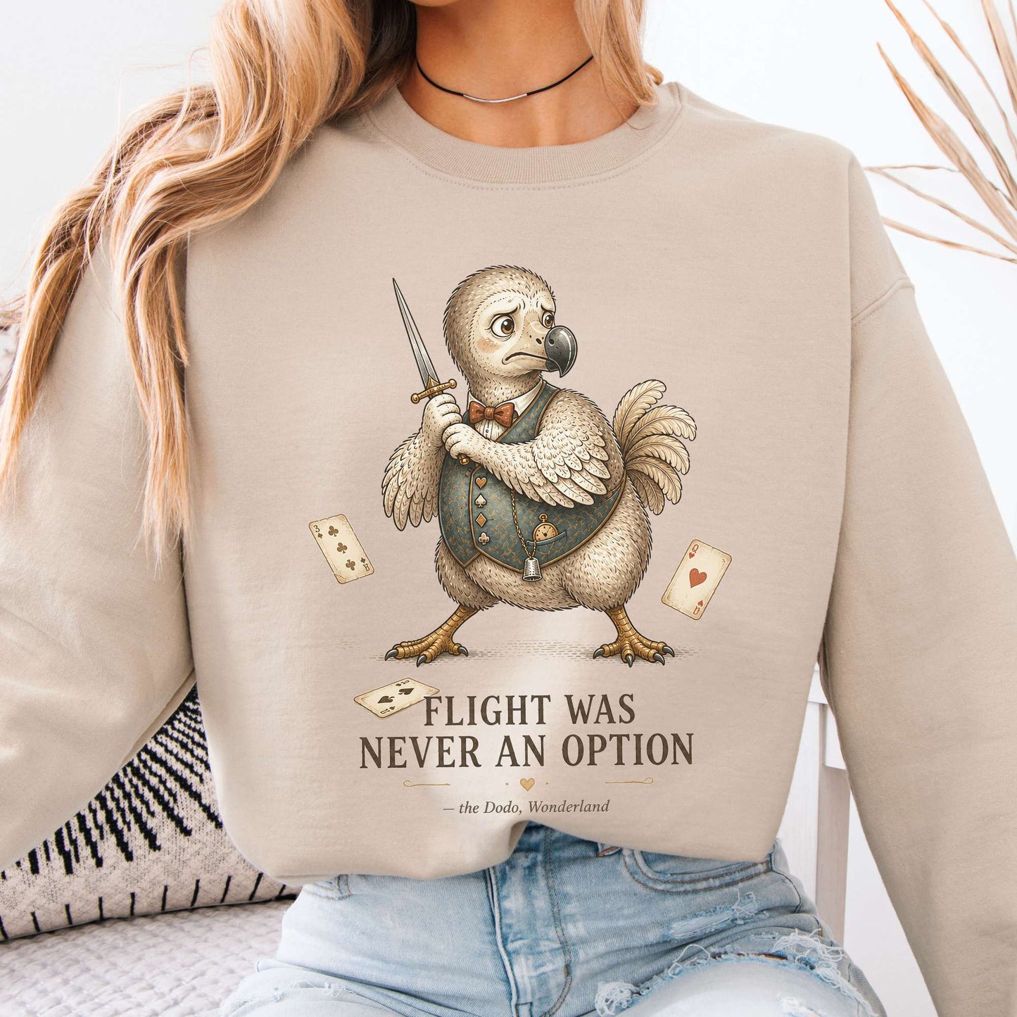 Flight Was Never an Option Wonderland Literary Sweatshirt