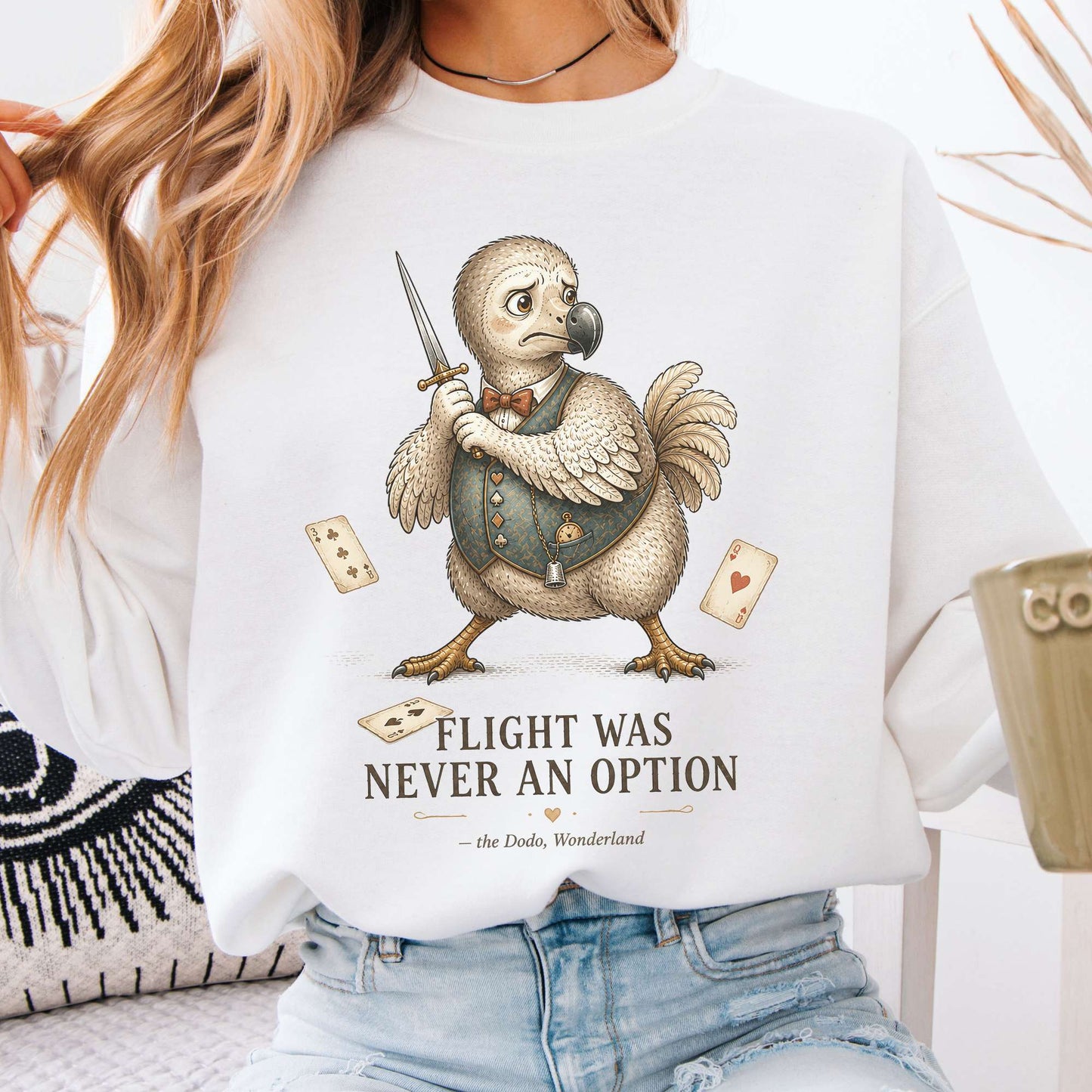 Flight Was Never an Option Wonderland Literary Sweatshirt