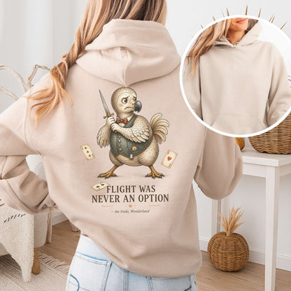 Flight Was Never an Option Wonderland Literary Hooded Sweatshirt