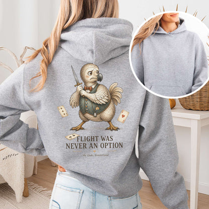 Flight Was Never an Option Wonderland Literary Hooded Sweatshirt