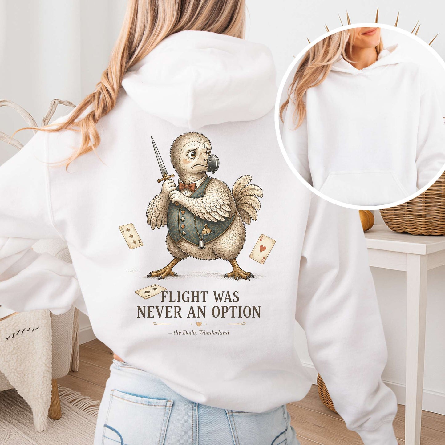 Flight Was Never an Option Wonderland Literary Hooded Sweatshirt