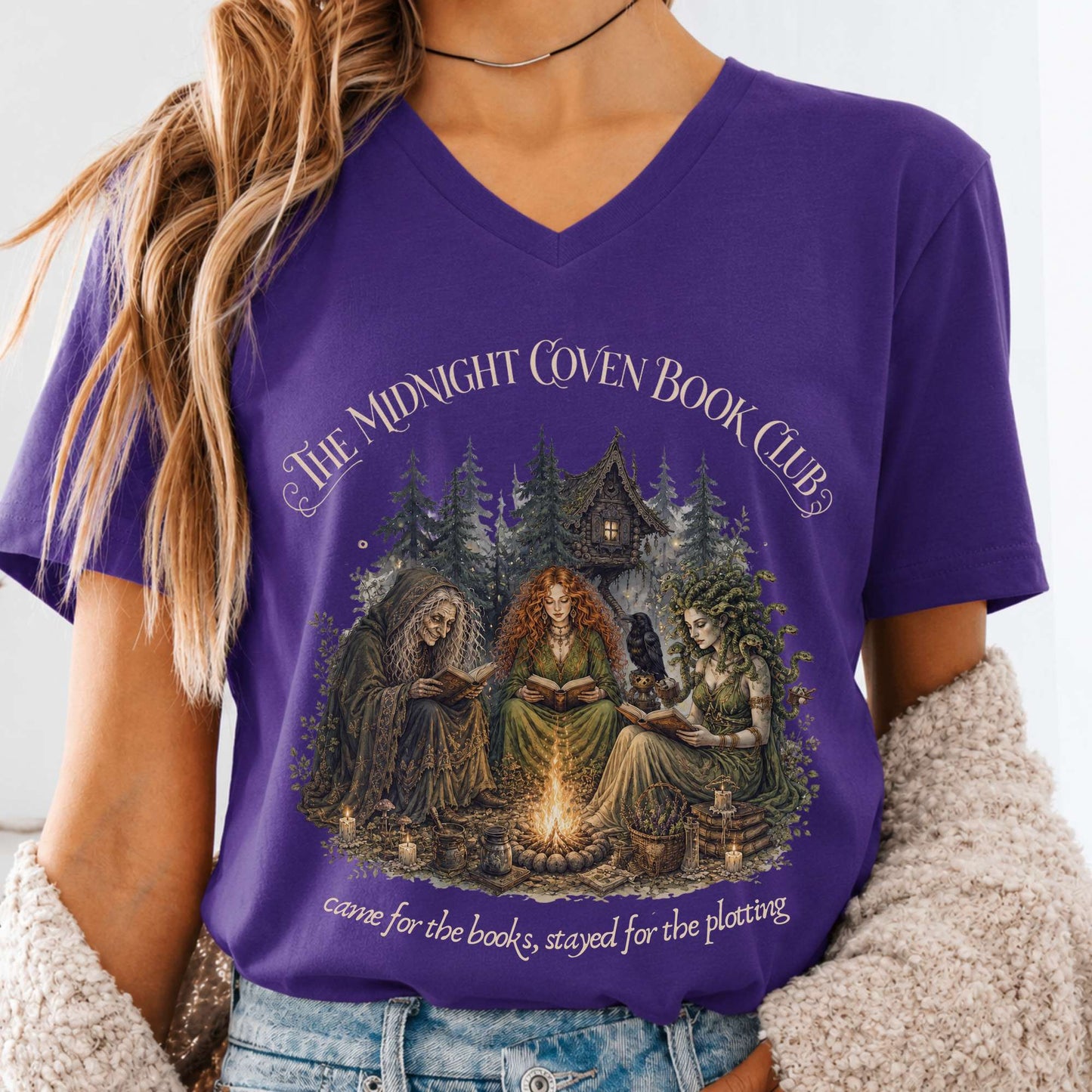 The Midnight Coven Book Club Literary V-Neck