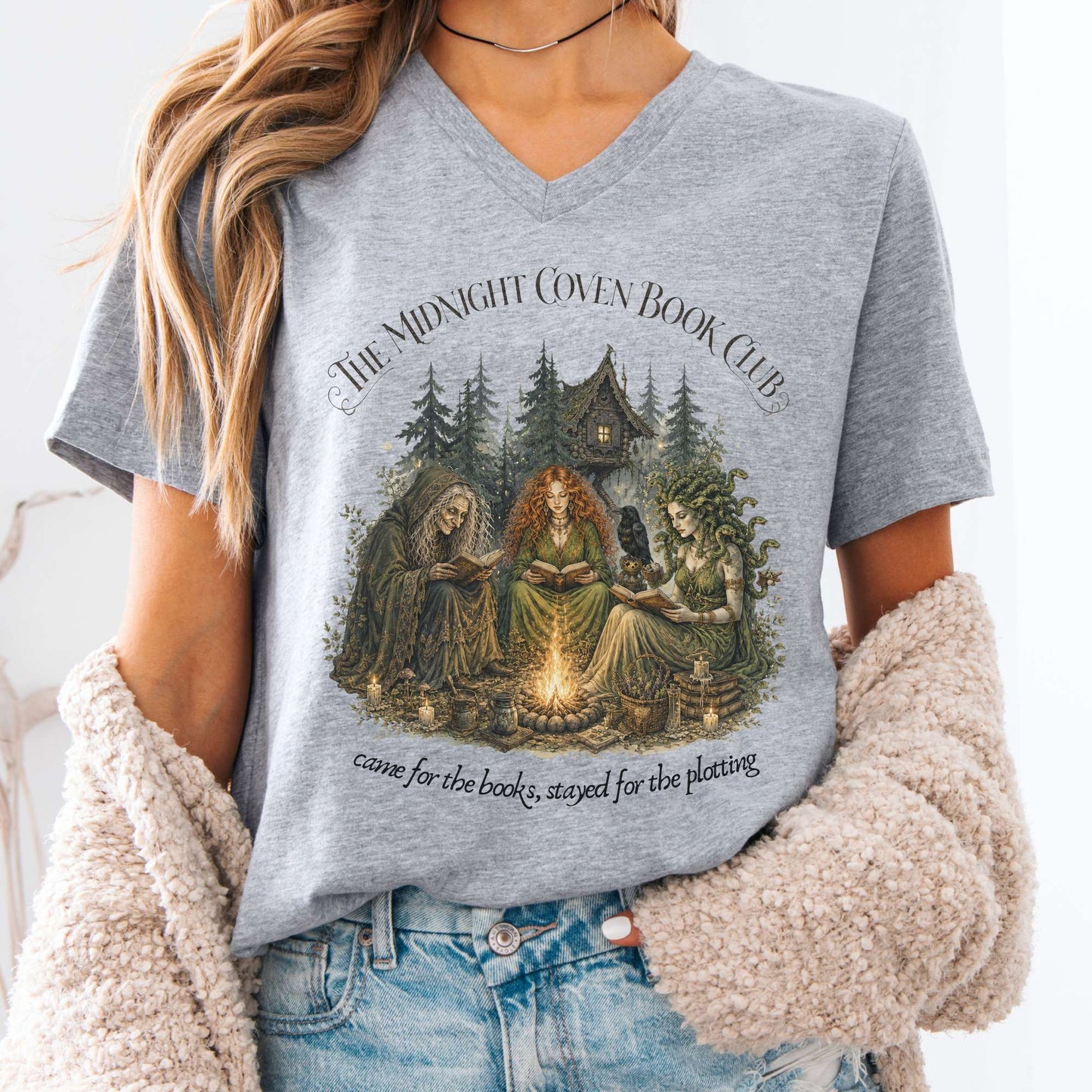 The Midnight Coven Book Club Literary V-Neck