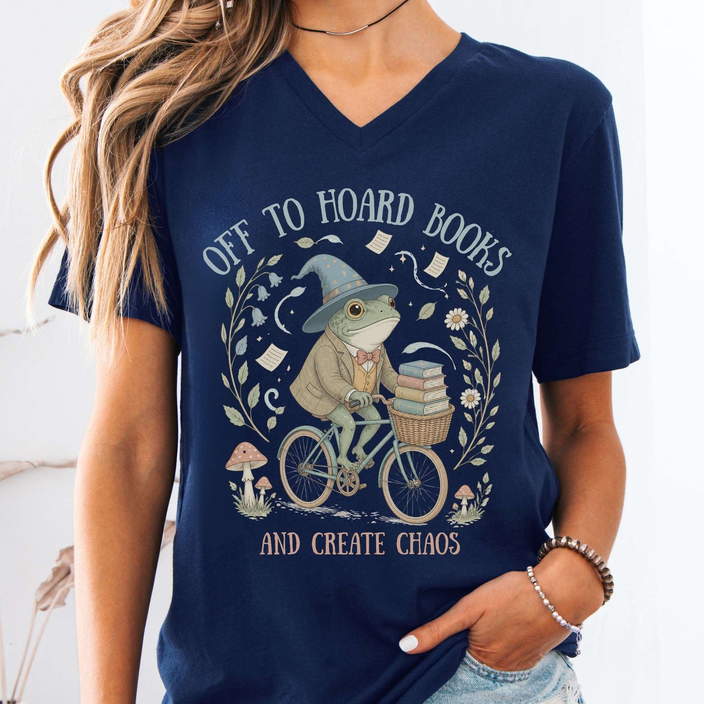 Off to Hoard Books and Create Chaos Literary V-Neck