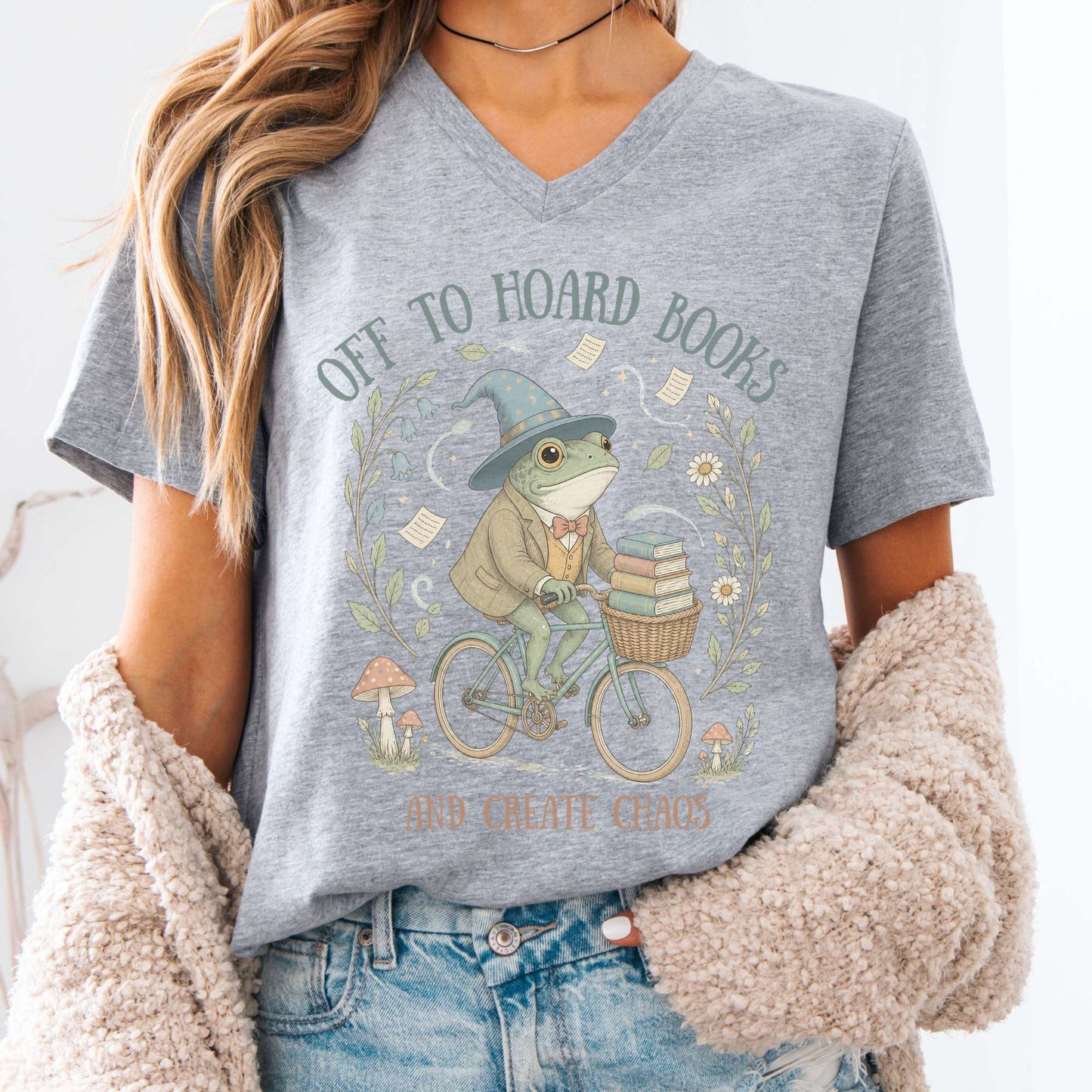 Off to Hoard Books and Create Chaos Literary V-Neck