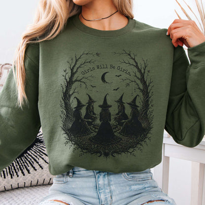 Girls Will Be Girls Witchy Gathering Halloween Sweatshirt