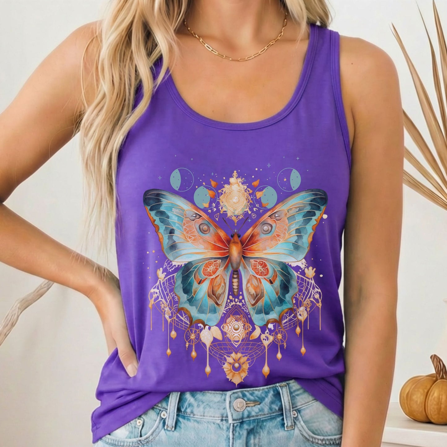 Tank Top Solid Purple Rush / XS Mystical & Whimsical Butterfly Women's Racerback Tank Top The Mystic Eden