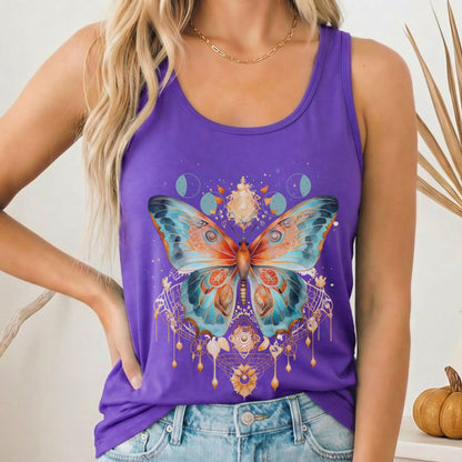 Tank Top Solid Purple Rush / XS Mystical & Whimsical Butterfly Women's Racerback Tank Top The Mystic Eden