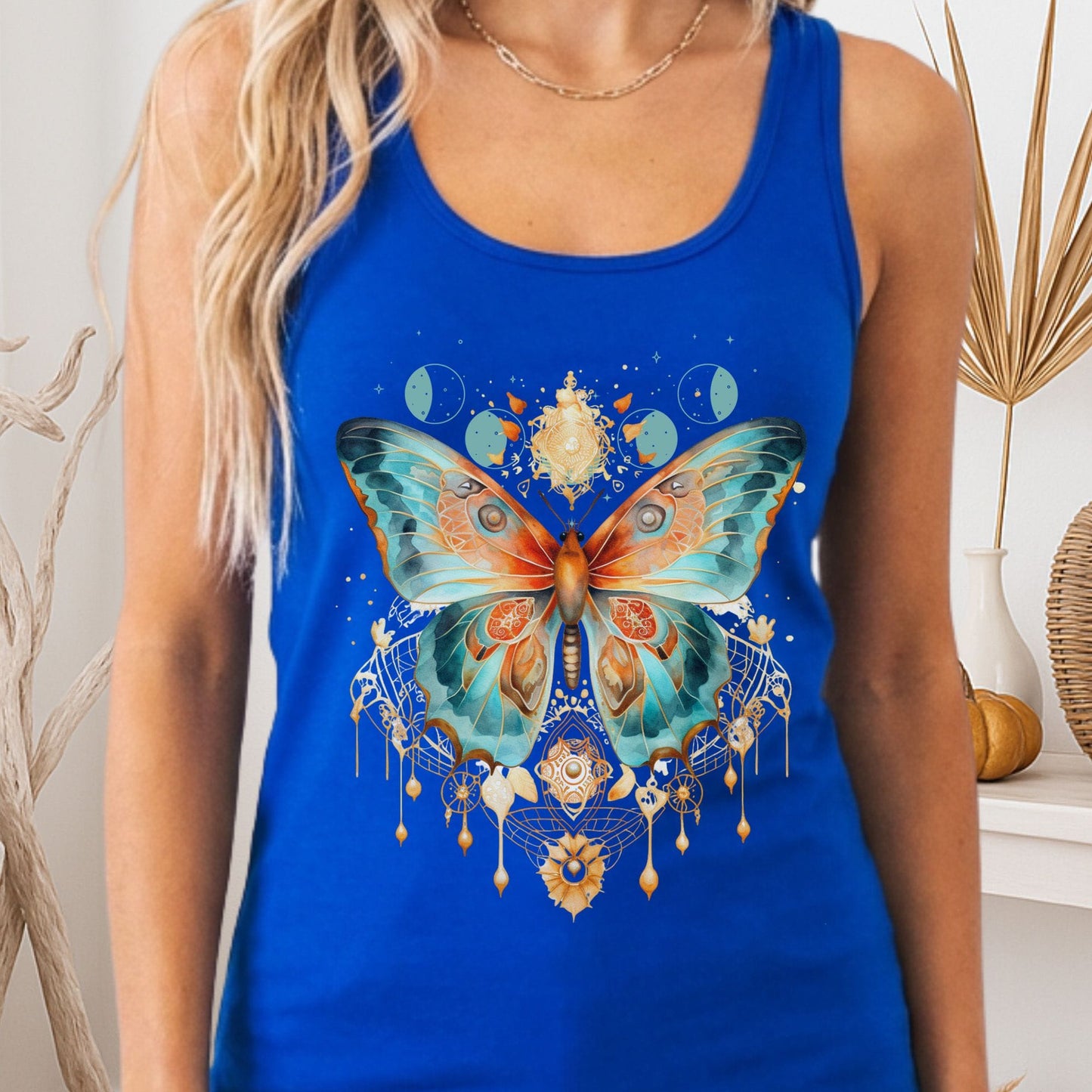 Tank Top Solid Royal / XS Mystical & Whimsical Butterfly Women's Racerback Tank Top The Mystic Eden