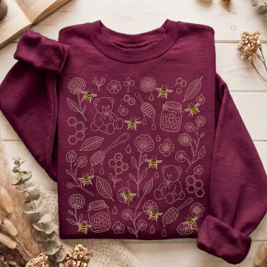 Honey, Bears & Bumblebees Cottagecore Sweatshirt