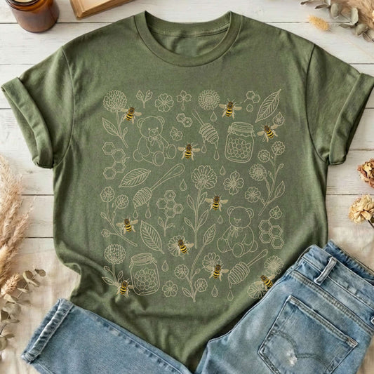 Honey, Bears & Bumblebees Cottagecore T-Shirt