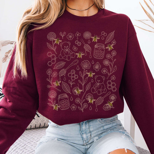 Honey, Bears & Bumblebees Cottagecore Sweatshirt