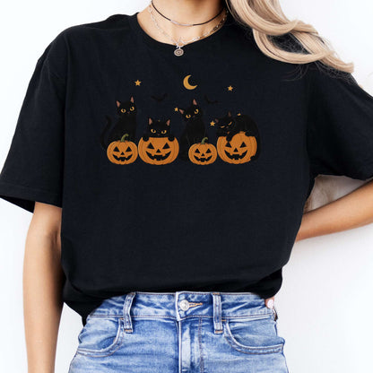Cats and Their Pumpkins Halloween T-Shirt