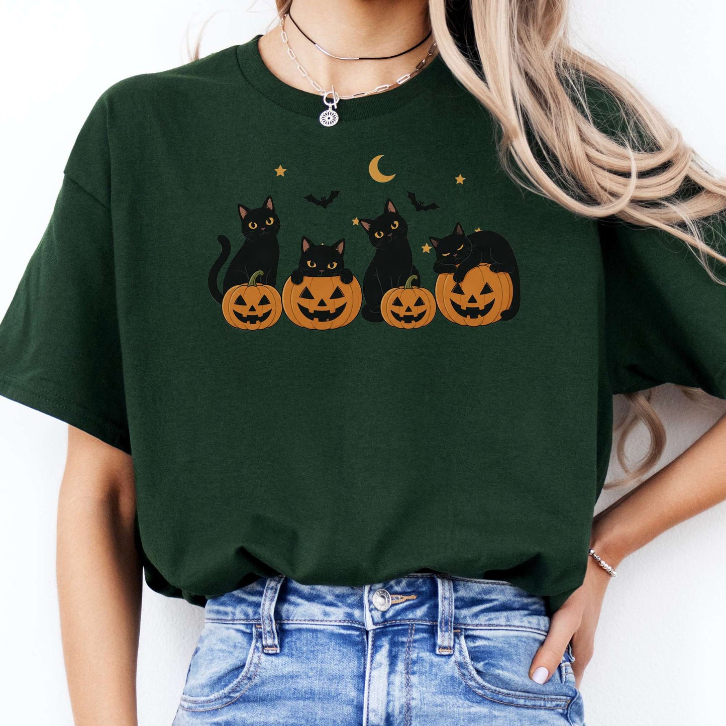 Cats and Their Pumpkins Halloween T-Shirt