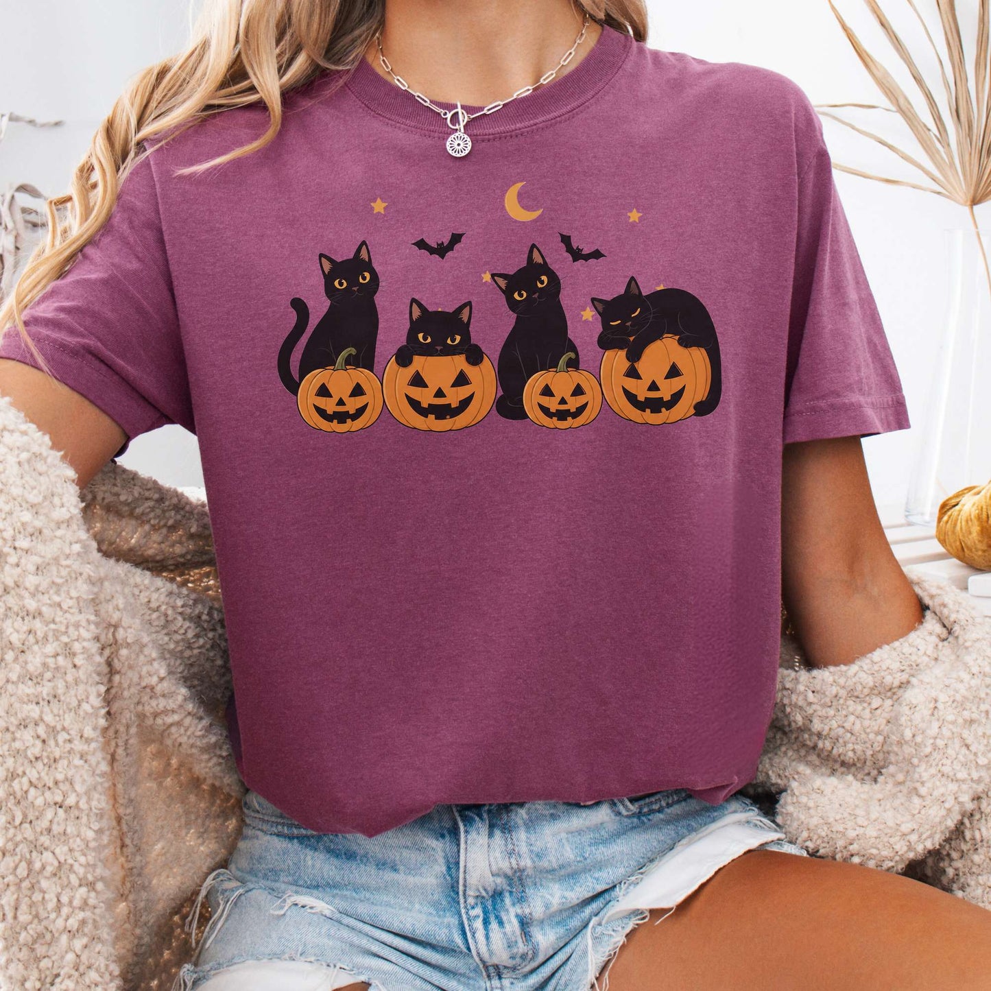 Cats and Their Pumpkins Halloween T-Shirt