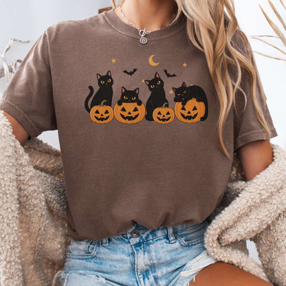 Cats and Their Pumpkins Halloween T-Shirt
