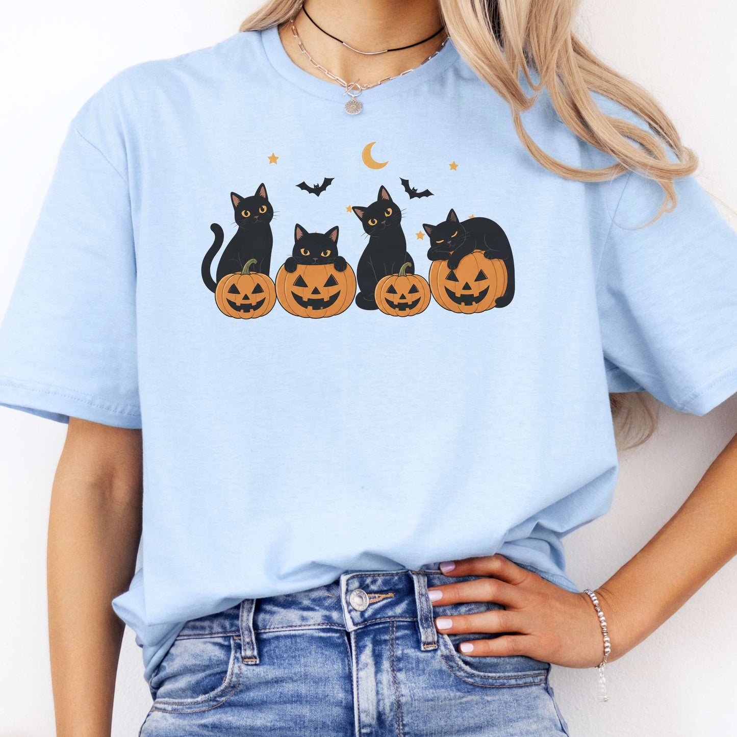 Cats and Their Pumpkins Halloween T-Shirt