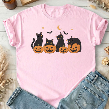 Cats and Their Pumpkins Halloween T-Shirt