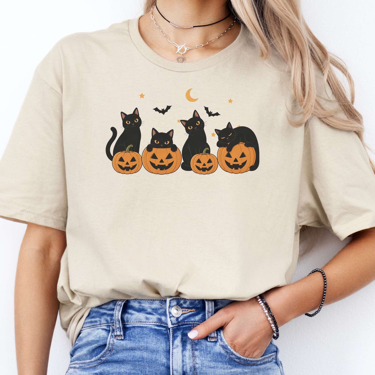 Cats and Their Pumpkins Halloween T-Shirt