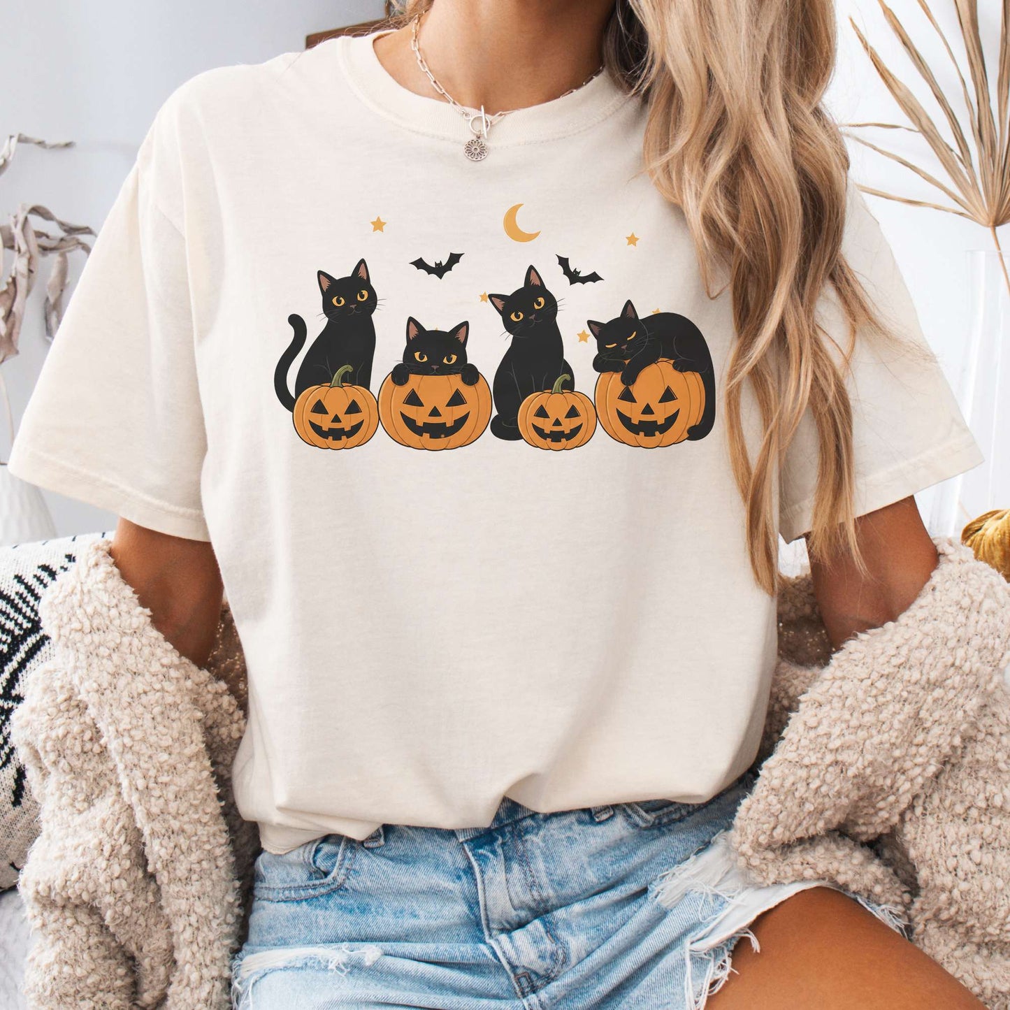 Cats and Their Pumpkins Halloween T-Shirt