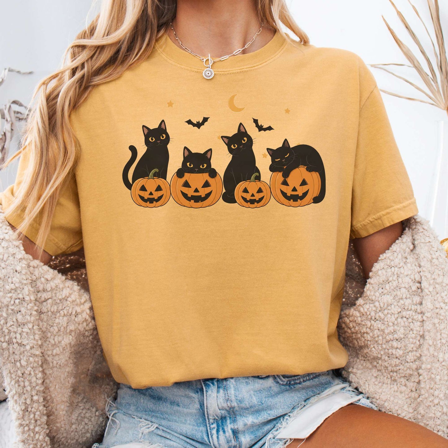 Cats and Their Pumpkins Halloween T-Shirt